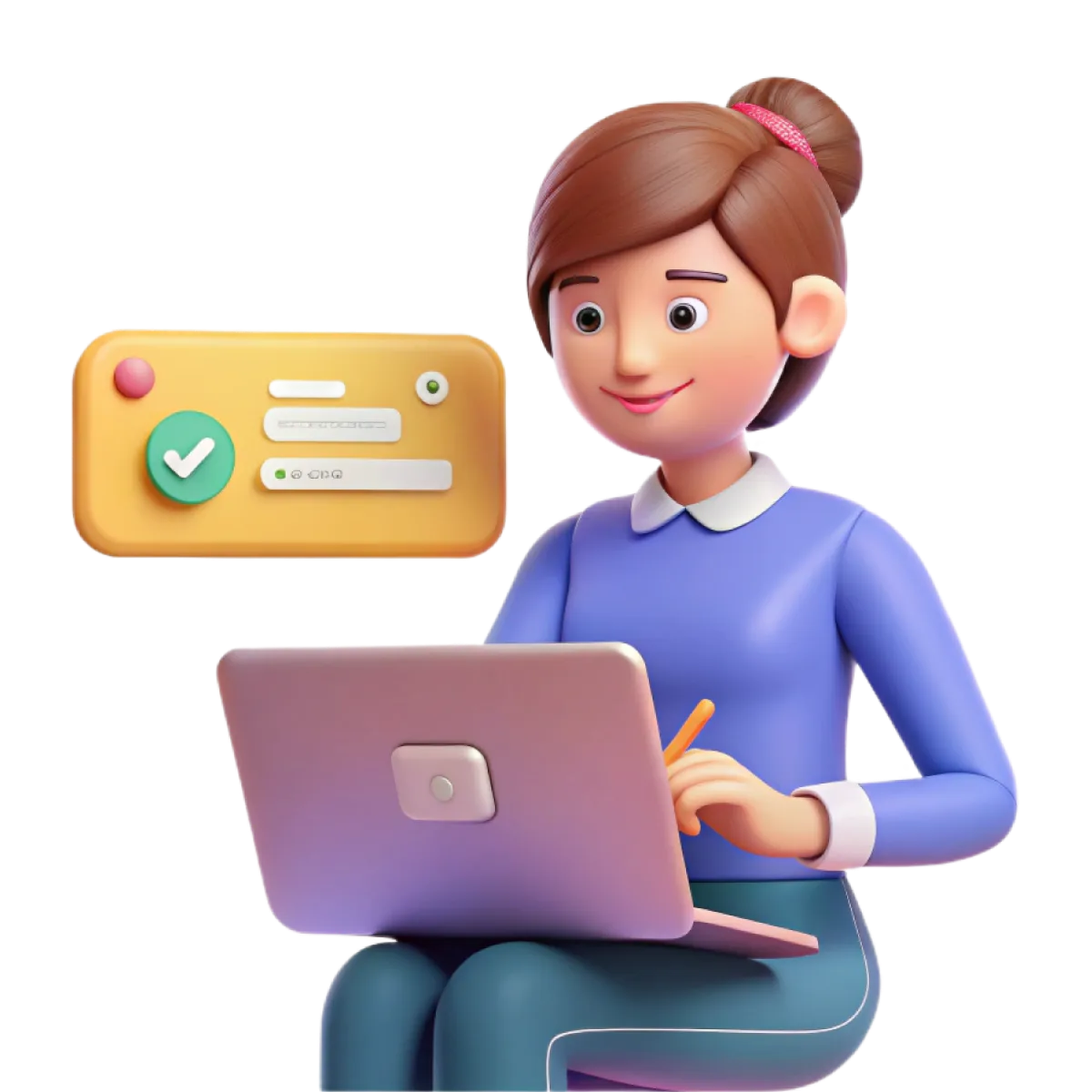 Author working with publishing support